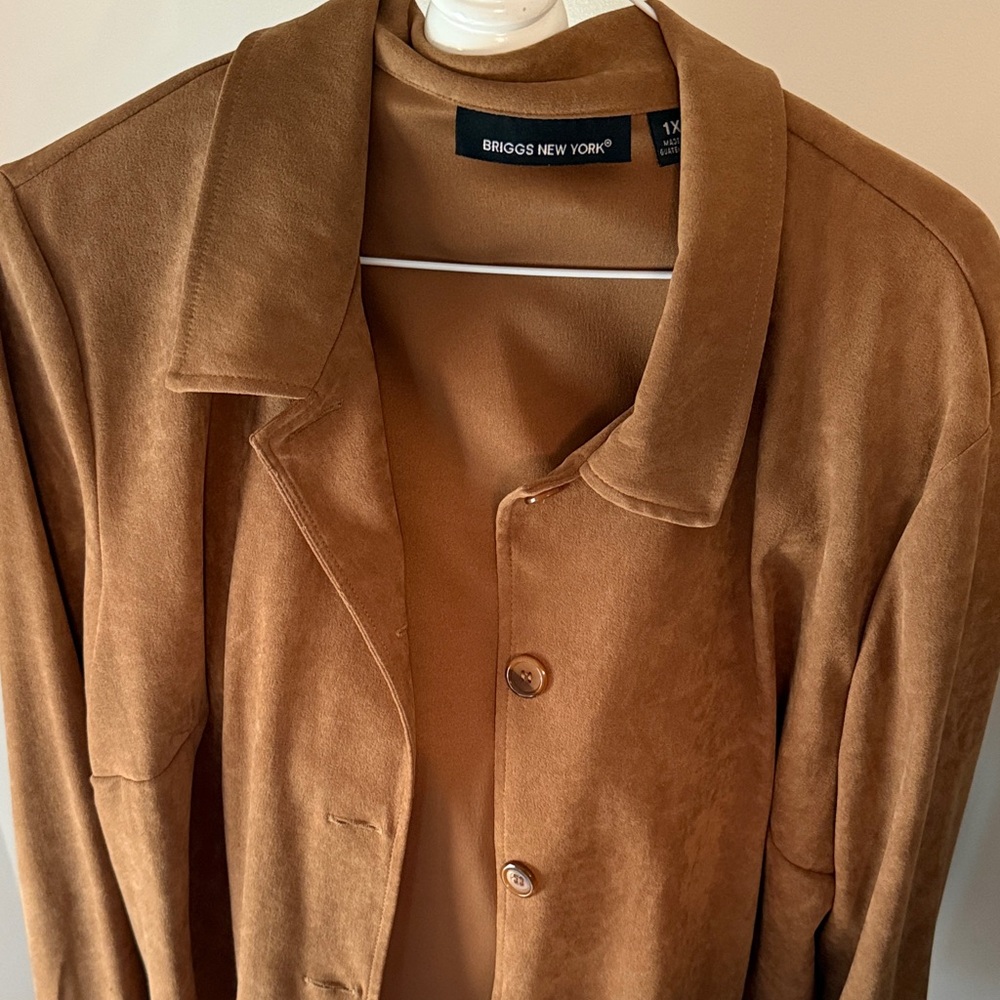 Briggs New York Tan Faux Suede Jacket
